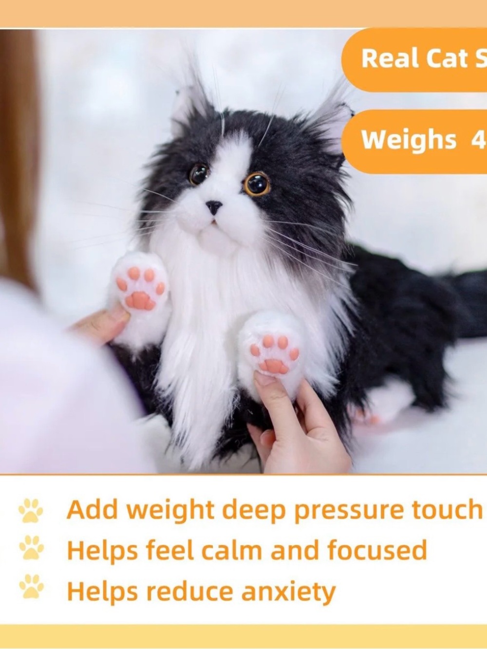 BN Chongker Tuxedo Weighted Stuffed Cat - Picture 6 of 8